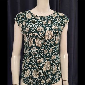 Green and white H&M blouse